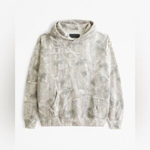 New Abercrombie & Fitch Essential Popover Hoodie Light Gray Camo 2024
